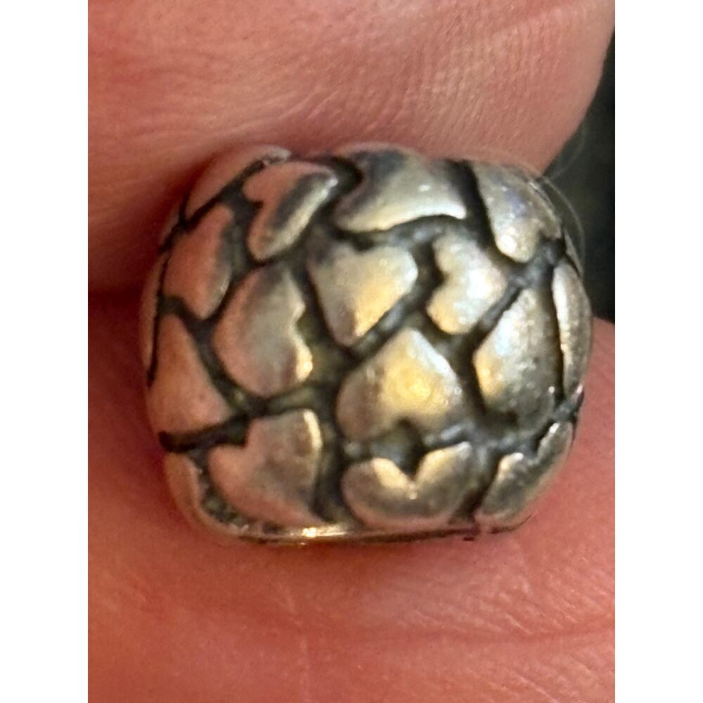 Pandora ALE 925 Sterling Silver Charm with hearts